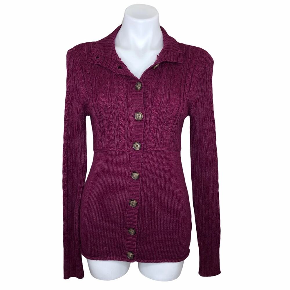 NWT Nordstrom Caslon plum button up cardigan S